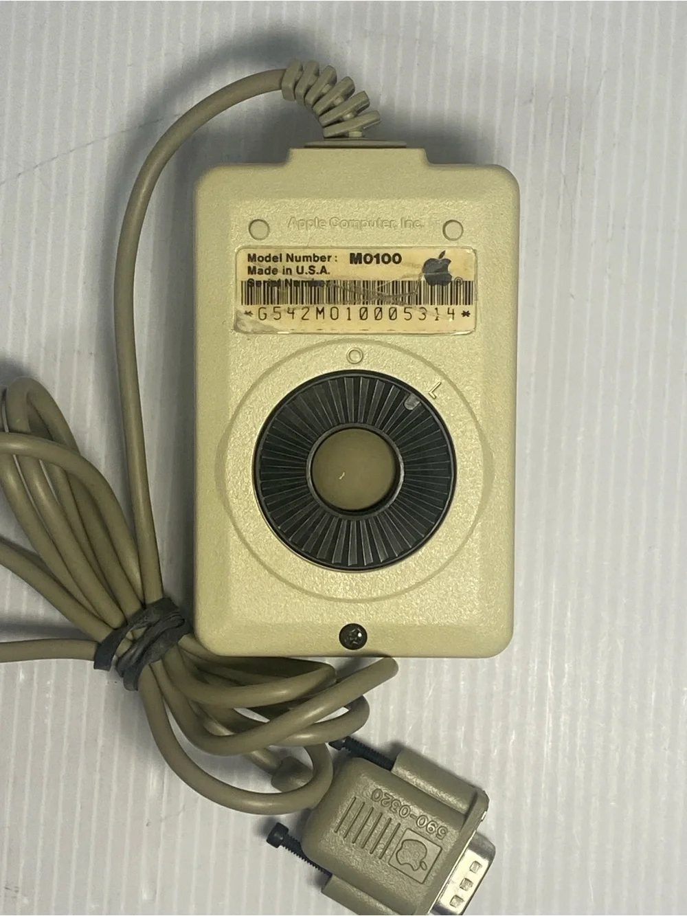 Vintage | Apple Beige and Black M0100 Ball Mouse (M0100)